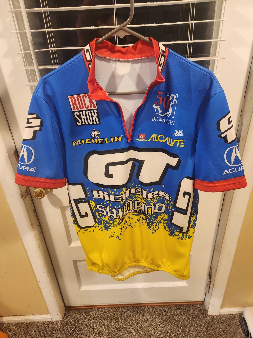 1990's Giro GT Blue Yellow Red Cycling Jersey Men Size Medium